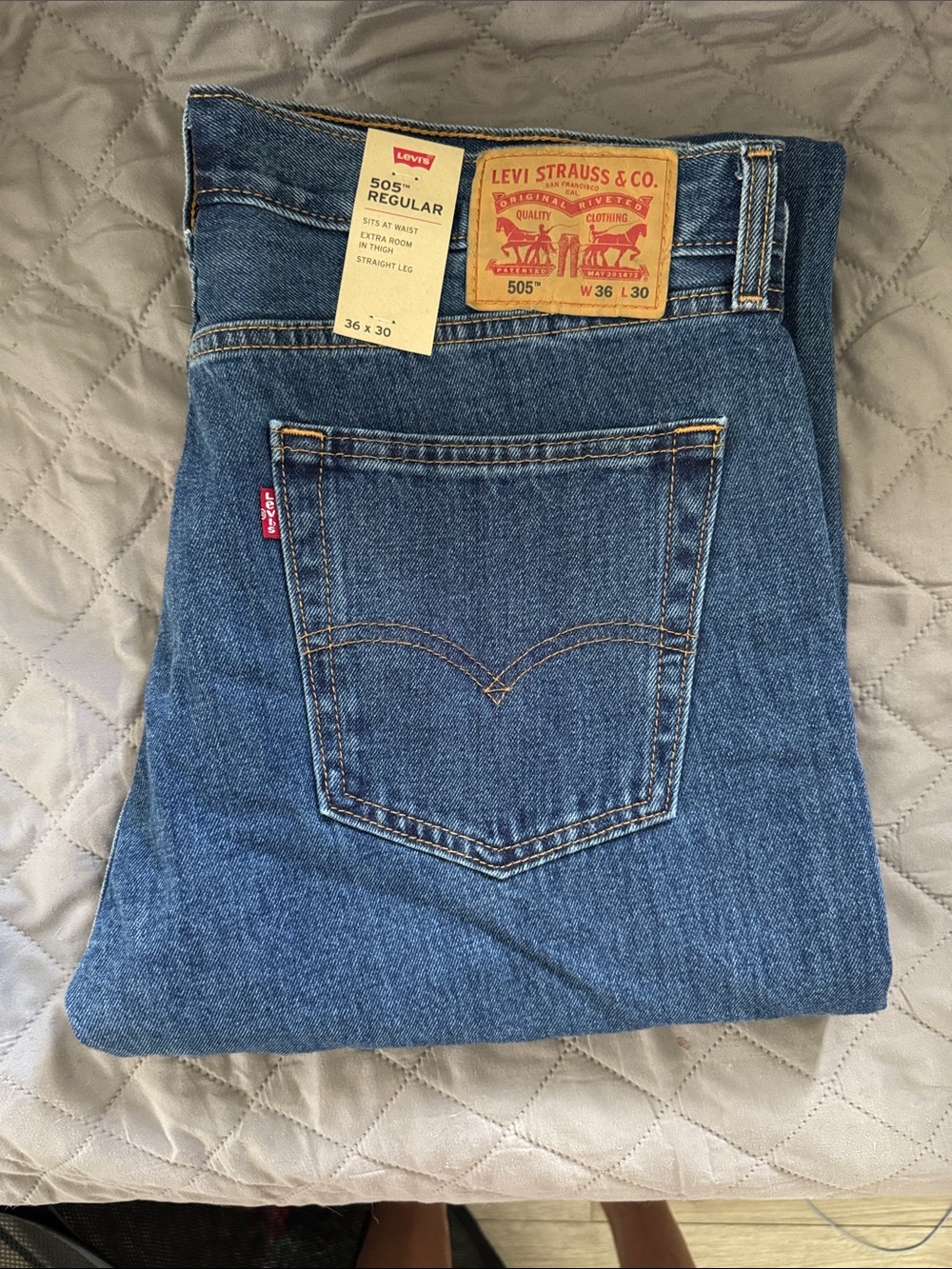 Levi's Men's Straight Jeans in Classic Blue Denim
